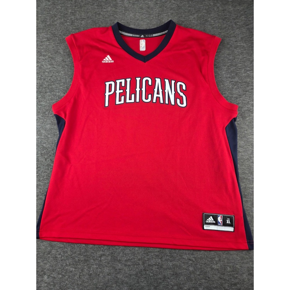 Adidas Jersey Mens XL Red Pelicans Basketball NBA Sleeveless V-Neck 7 blank nba